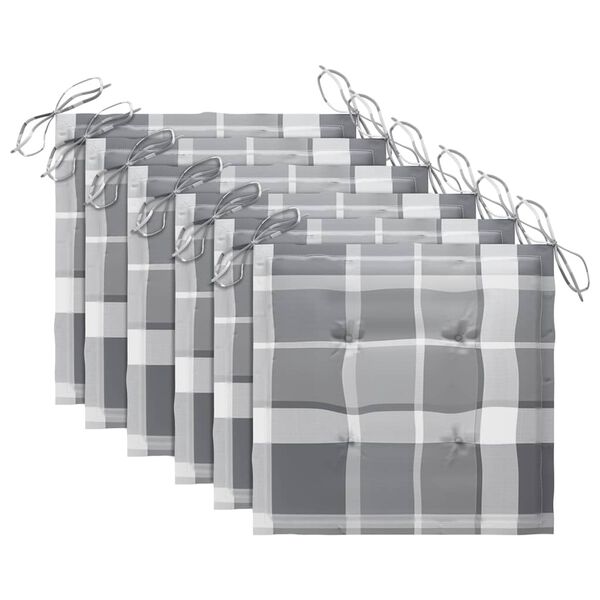 vidaXL Trädgårdsstolar 6 st med dynor massivt akaciaträ