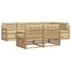 vidaXL Utomhussoffset med kudde 7 pcs Vit och Beige Polyester