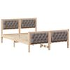 vidaXL Sängram med huvudgavel Taupe 140 x 190 cm Massiv furu