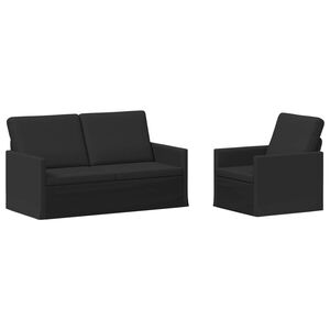 vidaXL Soffset 2 st Svart Tyg