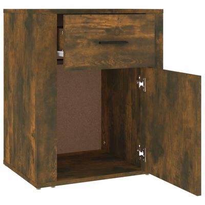 vidaXL Sängbord rökfärgad ek 50x36x60 cm konstruerat trä