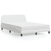 vidaXL Bed with Mattress "Dover" White 120x200 cm Faux Leather