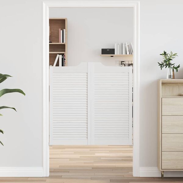 vidaXL Slagd&ouml;rrar lamelldesign 2-par vit 100x100 cm