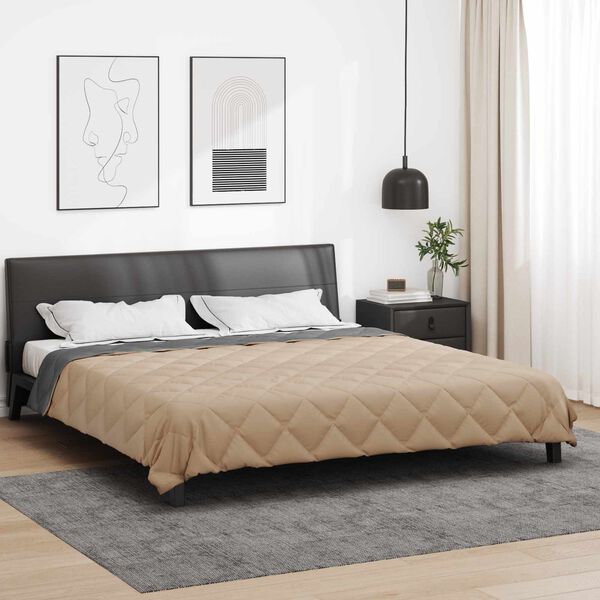 vidaXL Full &Aring;rs-Duvet Antracit och Taupe 220 x 240 cm Mikrofiber