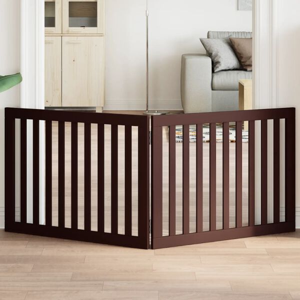 vidaXL Hundgrind hopf&auml;llbar 2 paneler brun 160 cm poppel