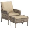 vidaXL Reclinerstol for tr&auml;dg&aring;rden med fotpall ljusbrun konstrotting