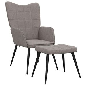 vidaXL Vilstol med fotpall taupe tyg