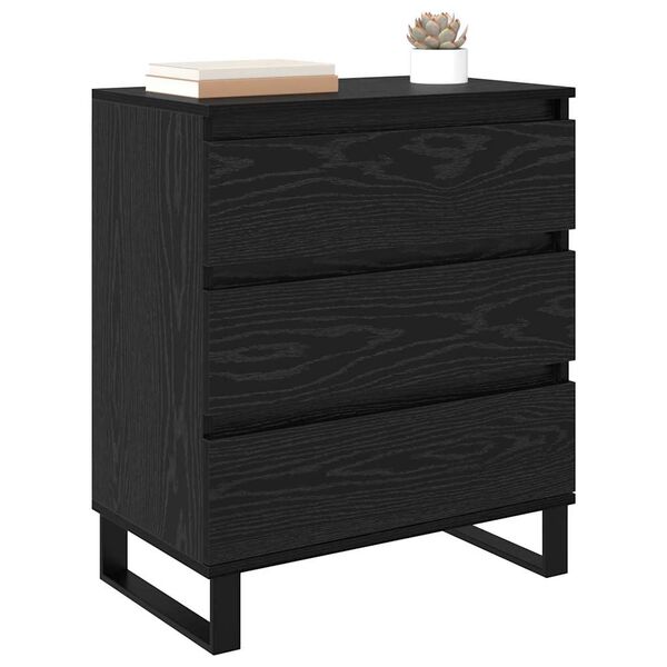 vidaXL Sideboard med l&aring;da Svart Ek 60 x 35 x 70 cm Konstruerat tr&auml;