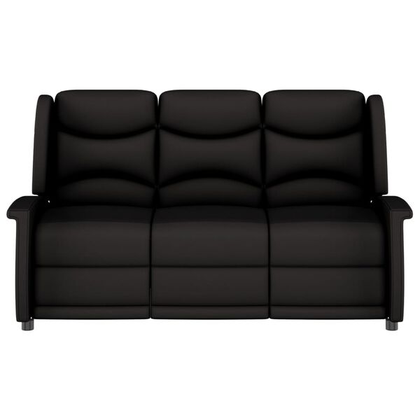 vidaXL Massagefåtölj 3-sits svart mikrofibertyg