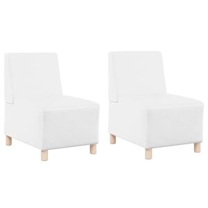 vidaXL Modulsofa utan armst&ouml;d 2 pcs Vit 55 x 74 x 82 cm Konstl&auml;der