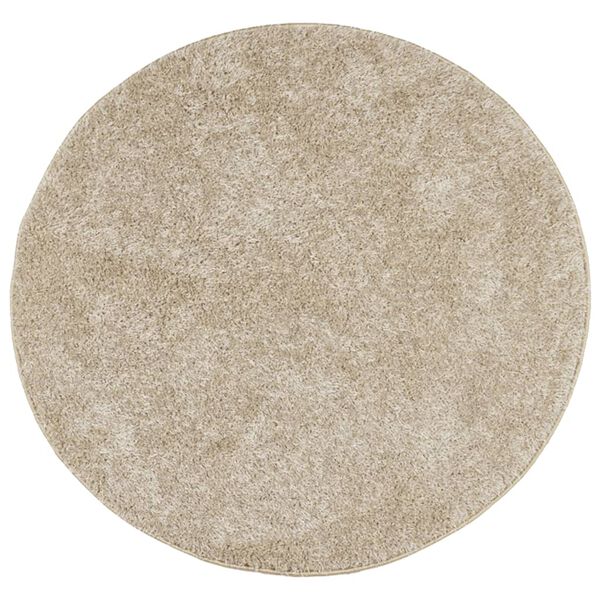 vidaXL Matta ISTAN långluggad glansig beige Ø 120 cm
