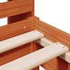 vidaXL S&auml;ng med bokhylla utan madrass vaxbrun 100x200 cm massiv furu