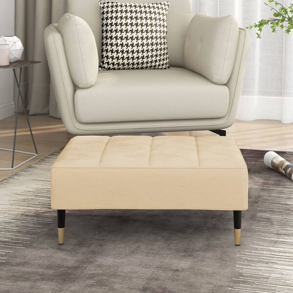 vidaXL Fotpall gr&auml;ddvit 78x56x32 cm sammet