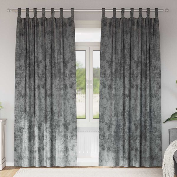 vidaXL Sammetsgardiner med gardiner 2 pcs Gr&aring; 260 x 140 cm Sammet