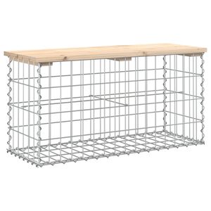 vidaXL Tr&auml;dg&aring;rdsb&auml;nk gabion-design 83x31,5x42 cm massiv furu