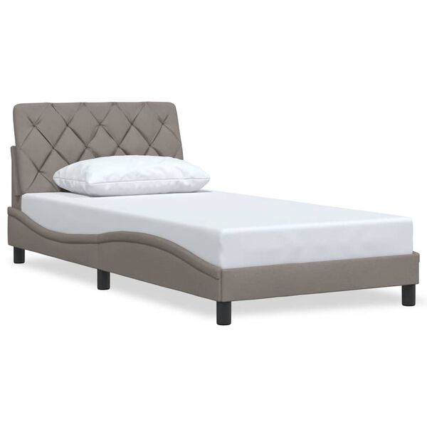 vidaXL Bed Frame without Mattress Taupe 100x200 cm Fabric