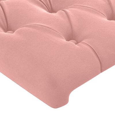 vidaXL Ramsäng med madrass rosa 200x200 cm sammet