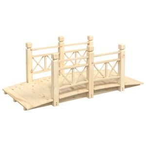 vidaXL Tr&auml;dg&aring;rdsbro med r&auml;cken 150x67x56cm massivt grantr&auml;