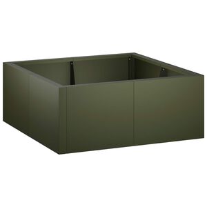 vidaXL St&ouml;dv&auml;gg 4 st 100 x 100 x 30 cm St&aring;l Olivgr&ouml;n