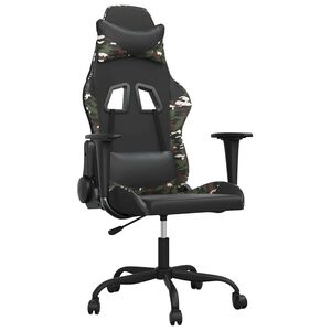 vidaXL Gamingstol med massage svart och kamouflage konstl&auml;der