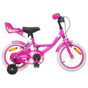 vidaXL Barncykel 12 Tum f&ouml;r 2-4 &aring;ringar Rosa