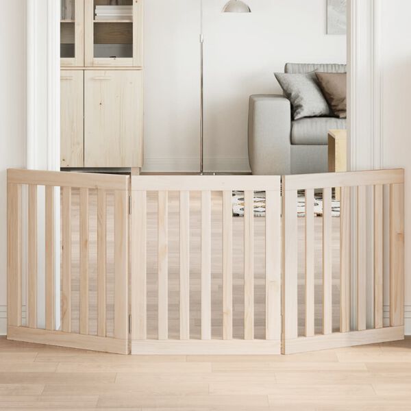 vidaXL Hundgrind hopf&auml;llbar 3 paneler 150 cm poppeltr&auml;