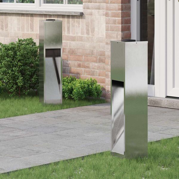 vidaXL Solcell LED-v&auml;gbelysning 2 pcs Silver Rostfritt st&aring;l