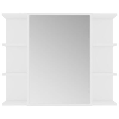 vidaXL Spegelskåp för badrum vit 80x20,5x64 cm spånskiva