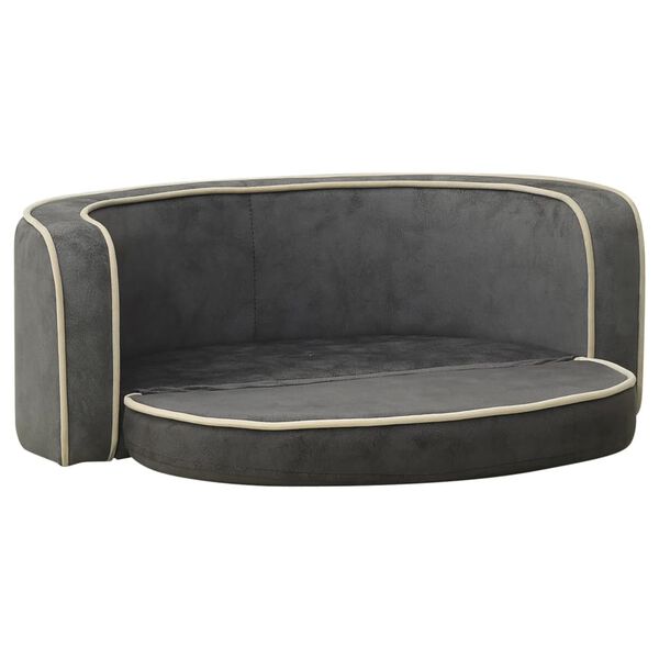 vidaXL Hundsoffa vikbar gr&aring; 73x67x26 cm plysch tv&auml;ttbar dyna