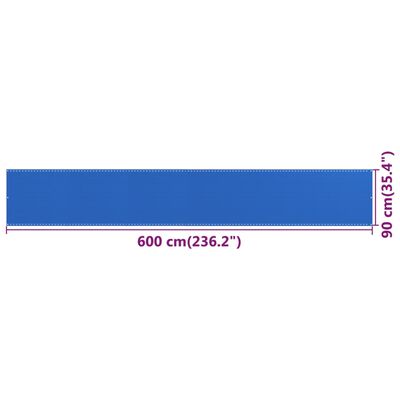 vidaXL Balkongskärm blå 90x600 cm HDPE