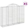 vidaXL Gabioner b&aring;gformade 5 st 200x30x140/160 cm galvaniserat j&auml;rn
