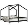 vidaXL S&auml;ngram f&ouml;r barns&auml;ng svart 2x(90x190) cm massiv furu