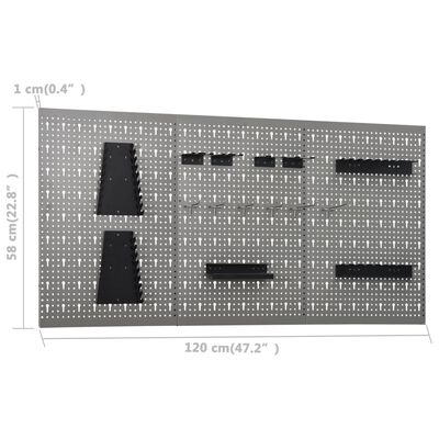 vidaXL Arbetsbänk med 3 väggpaneler