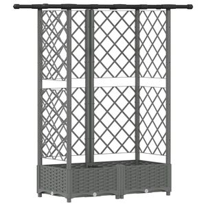 vidaXL Upph&ouml;jd B&auml;dd med Spalj&eacute; och Tak Ljusgr&aring; 124 x 40 x 121 cm PP