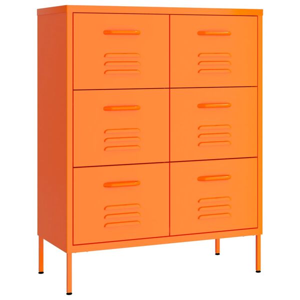 vidaXL Byrå orange 80x35x101,5 cm stål