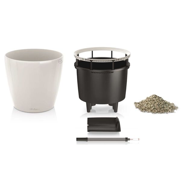 LECHUZA Blomkruka CLASSICO LS 43 ALL-IN-ONE vit högglans 16080