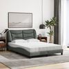 vidaXL Bed with Mattress "Hvar" Dark Grey 140x190 cm Fabric