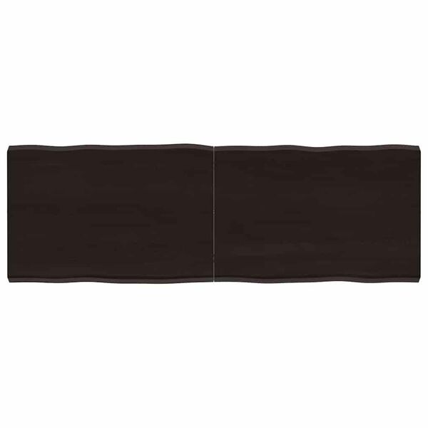 vidaXL Bordsskiva m&ouml;rkbrun 120x40x(2-4) cm massivt tr&auml; levande kant