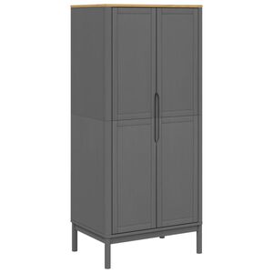 vidaXL Kl&auml;dsk&aring;p FLORO gr&aring; 77x53x171 cm massiv furu