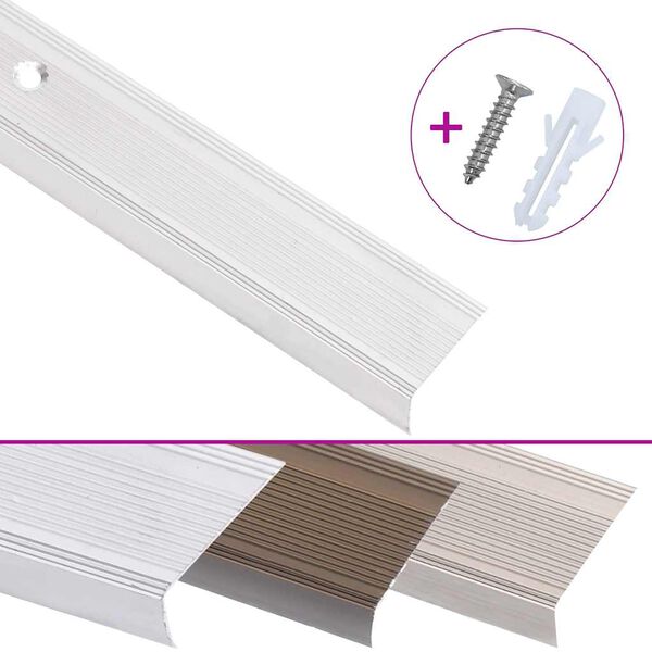 vidaXL Trappn&auml;sor i L-form 15 st aluminium 100 cm silver