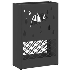 vidaXL Regn Paraplyst&auml;ll Svart 28 x 12 x 41 cm St&aring;l