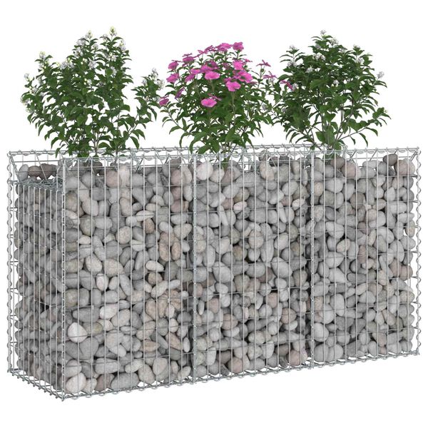 vidaXL Gabion upph&ouml;jd s&auml;ng Silver 150 x 50 x 80 cm Galvaniserat St&aring;l