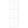 vidaXL Skjutd&ouml;rr vit 76x205 cm h&auml;rdat glas och aluminium