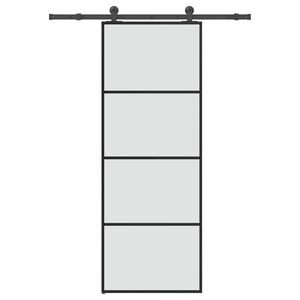 vidaXL Skjutd&ouml;rr med beslagset ESG glas och aluminium 76x205 cm