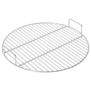 vidaXL Grillgaller med handtag runt &Oslash;44,5 cm 304 rostfritt st&aring;l