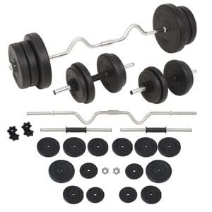 vidaXL Skivst&aring;ng och hantlar set 60 kg