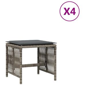 vidaXL Tr&auml;dg&aring;rdspallar med dynor 4 st gr&aring; 41x41x36 cm konstrotting