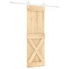 vidaXL Skjutd&ouml;rr Naturlig och vit 80 x 210 cm Massiv furu