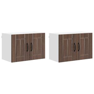 vidaXL V&auml;ggsk&aring;p LUCCA 2 pcs Brun ek 60 x 31 x 40 cm Konstruerat tr&auml;