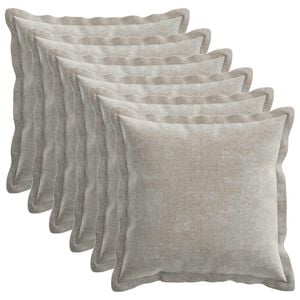 vidaXL Kudd&ouml;verdrag 6 st HOUTEN Ljusgr&aring; 30 x 30 cm Chenilletyg
